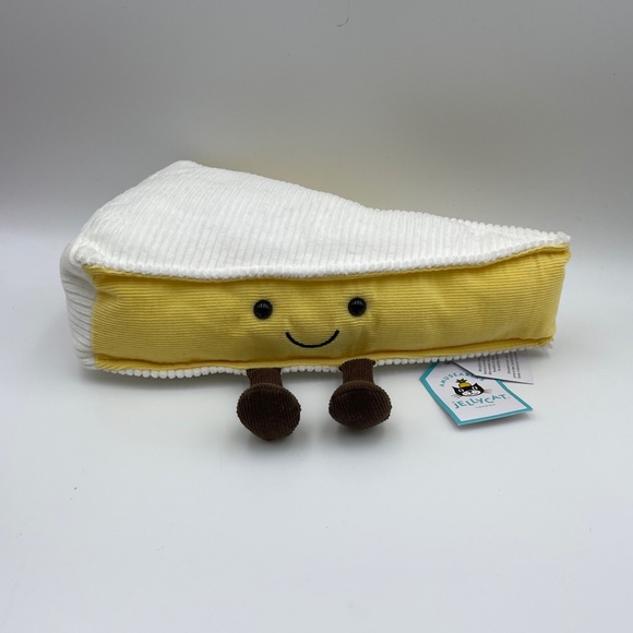 BNWT RARE Jellycat AMUSEABLES Brie Soft Plush Toy Food Cheese Feet super cute - Picture 1 of 7